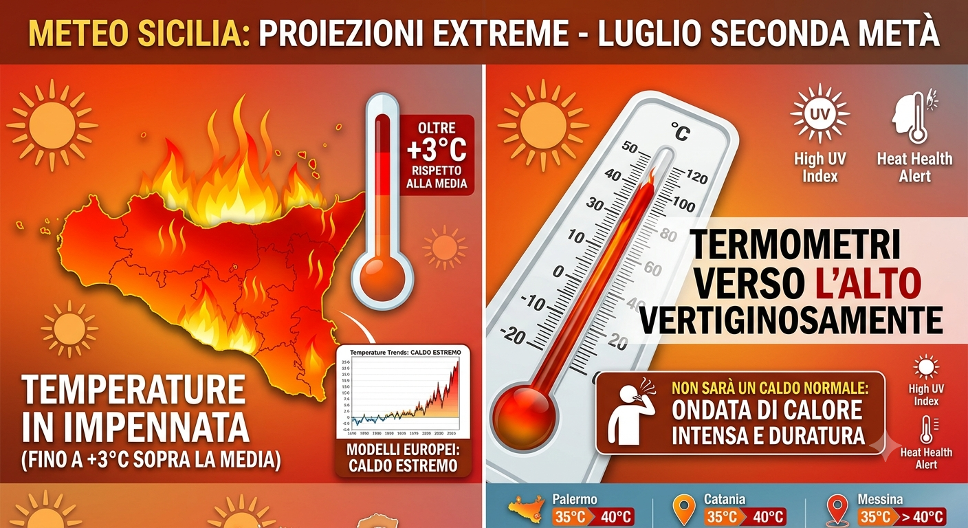 Al momento stai visualizzando Sicilia: in arrivo un’ondata di caldo estremo con temperature record