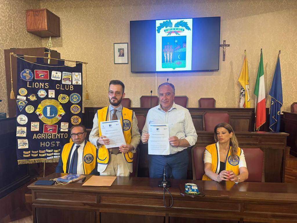 Al momento stai visualizzando Promozione della cultura e della solidarietà, firmato protocollo tra Lions Club Agrigento Host e il Libero Consorzio