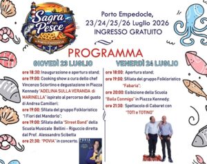 Scopri di più sull'articolo Dal 23 al 26 luglio Porto Empedocle festeggia la “Sagra del pesce”
