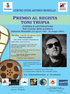 Al momento stai visualizzando Agrigento – Stasera omaggio al regista Toni Trupia: in seno all’evento Cinema e letteratura nel ricordo dello scrittore Antonio Russello