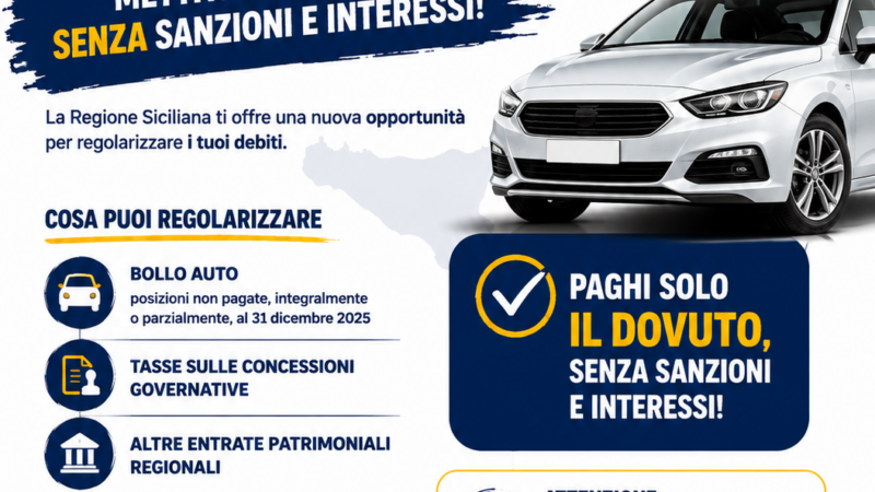 Al momento stai visualizzando Agrigento – Sicilia, torna lo “straccia bollo”: Debiti regionali senza sanzioni e interessi, c’è tempo fino al 31 ottobre