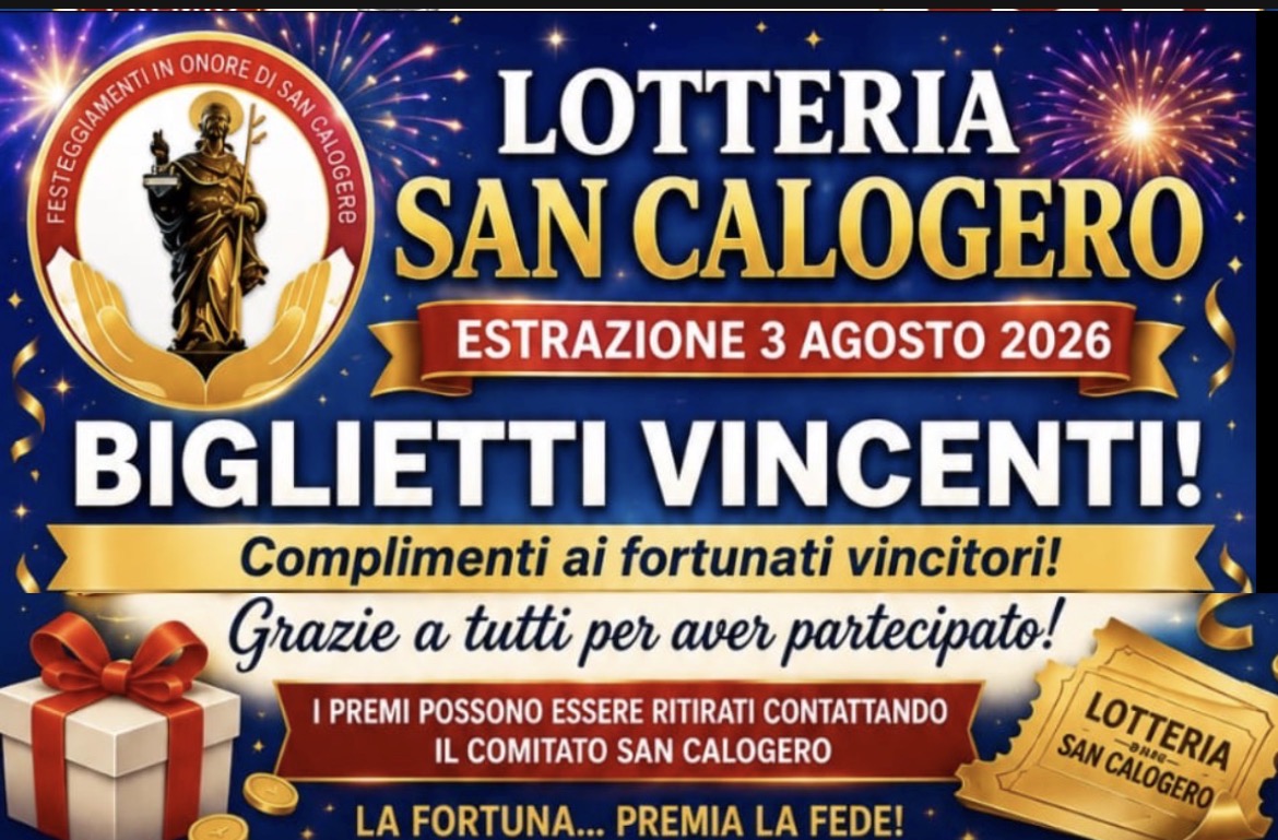 Al momento stai visualizzando Agrigento – Lotteria di San Calogero: ecco i numeri fortunati estratti