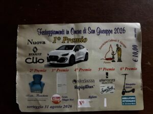 Scopri di più sull'articolo Agrigento – Lunedì 31 agosto l’estrazione della ricca lotteria di San Giuseppe. Biglietti ancora disponibili