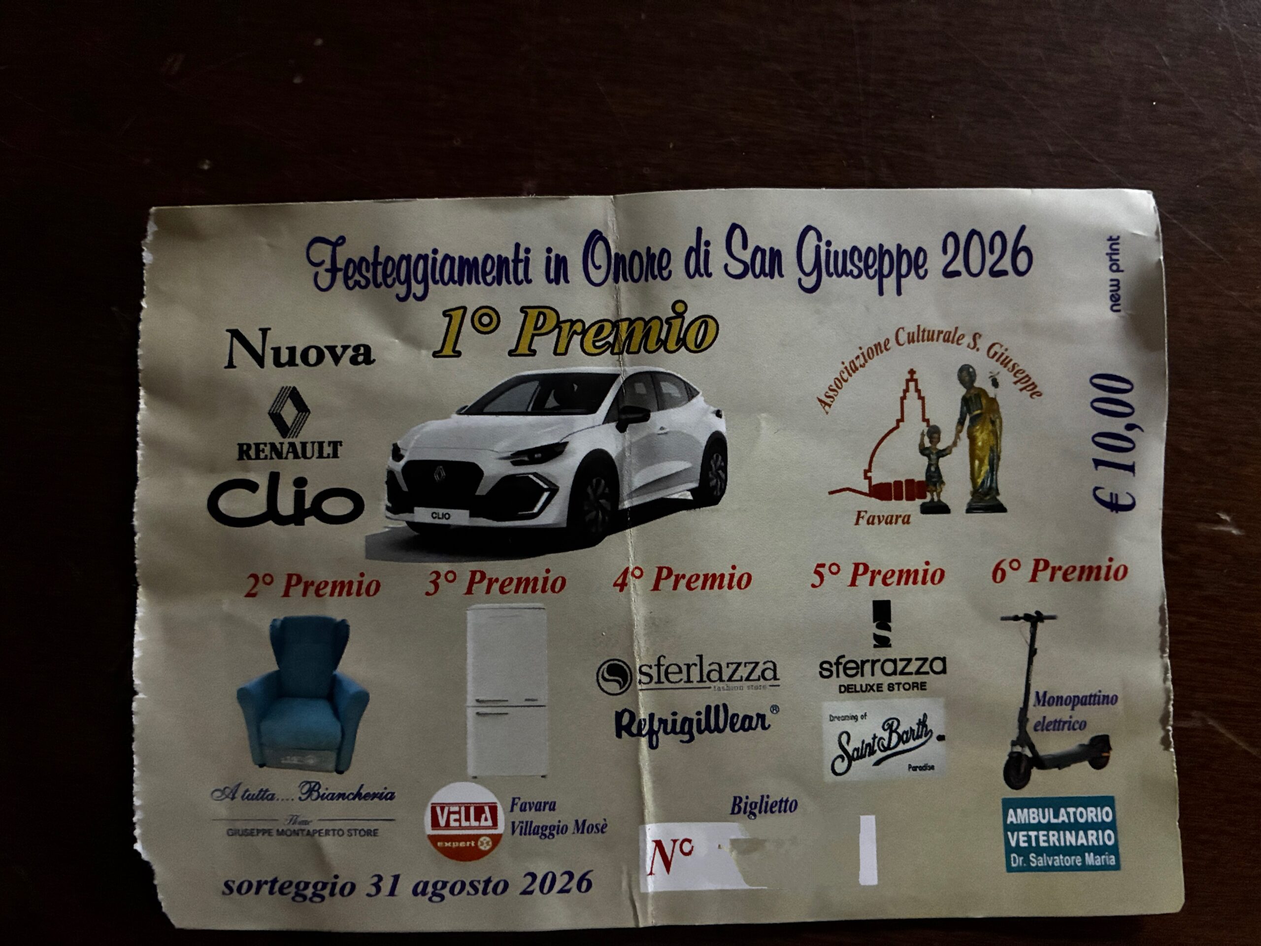 Al momento stai visualizzando Agrigento – Lunedì 31 agosto l’estrazione della ricca lotteria di San Giuseppe. Biglietti ancora disponibili