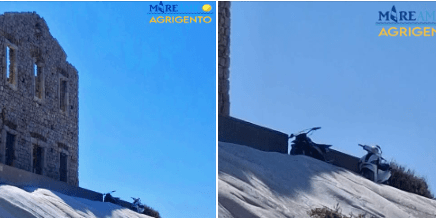Al momento stai visualizzando Agrigento – Motorini posteggiati sulla marna di Punta Bianca, la denuncia di MareAmico