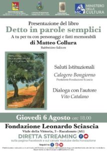 Scopri di più sull'articolo Agrigento – Alla Fondazione Sciascia di Racalmuto la presentazione del libro di Matteo Collura “Detto in parole semplici”