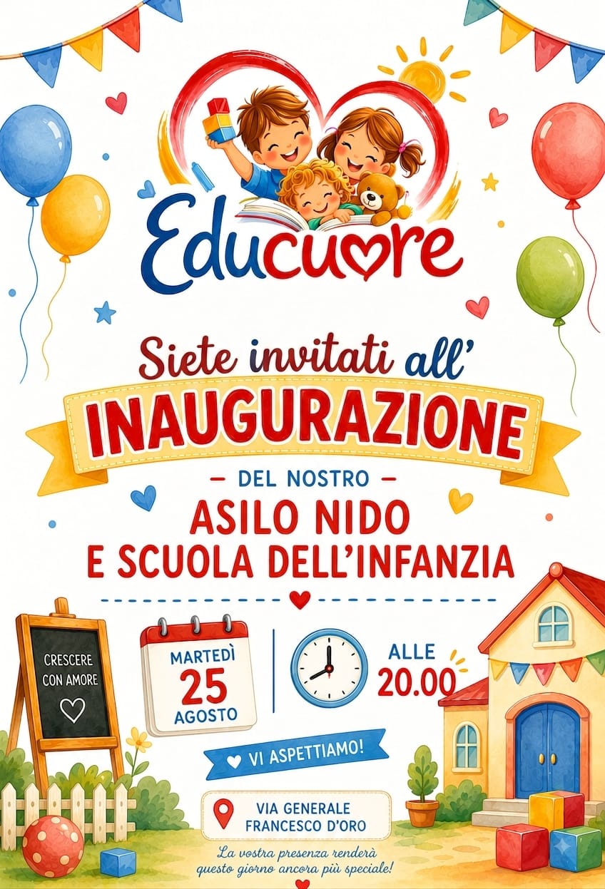Al momento stai visualizzando Agrigento – Favara, apre Educuore: martedì 25 agosto l’inaugurazione del nuovo asilo nido e scuola dell’infanzia