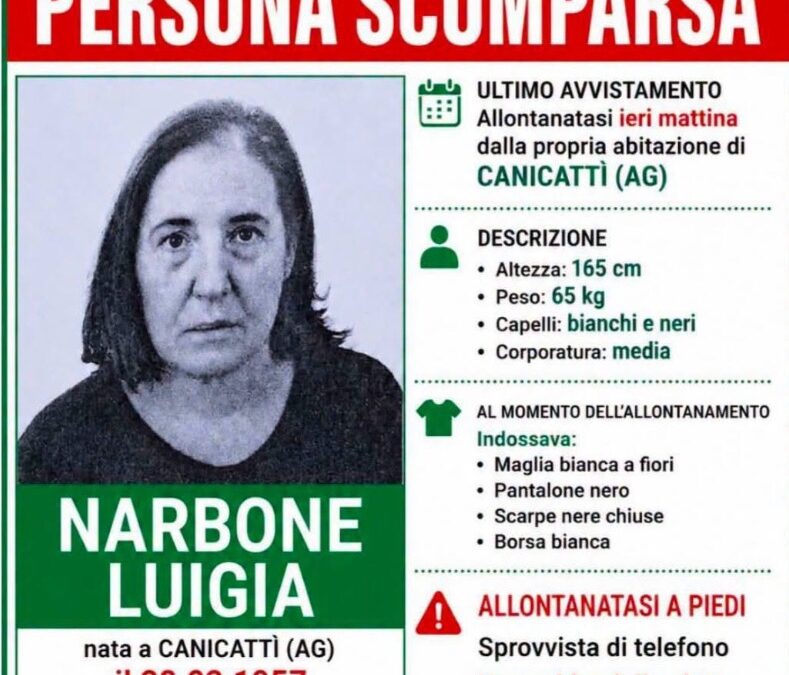Al momento stai visualizzando Agrigento – Canicattì, trovata morta Luigia Narbone: il corpo rinvenuto lungo la linea ferroviaria