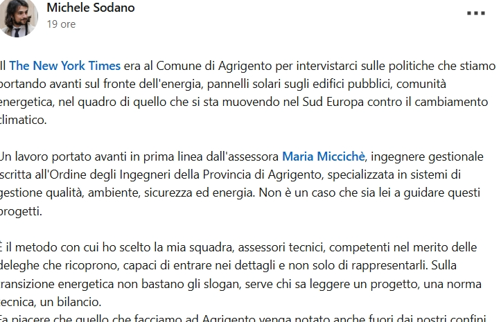 Scopri di più sull'articolo Il New York Times ad Agrigento, ma il progetto non nasce oggi: dove finisce il merito e comincia la propaganda. Sodano racconti tutta la storia