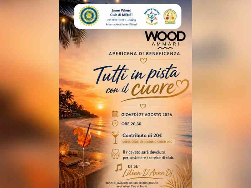 Al momento stai visualizzando Agrigento – "Tutti in pista con il cuore": a Menfi l'apericena di beneficenza targata Inner Wheel Club