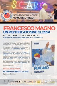 Scopri di più sull'articolo Agrigento – “Francesco Magno: un pontificato sine glossa”, allo Scaro Cafè si presenta il saggio di Francesco Rizzo