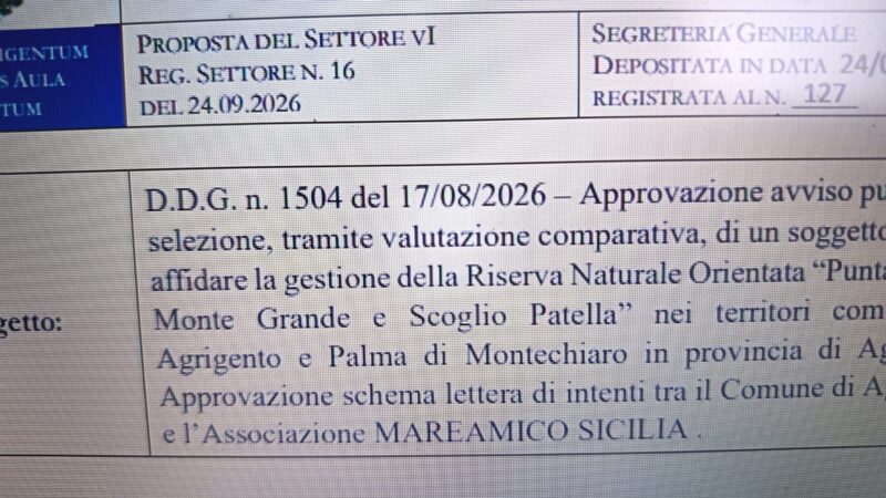Al momento stai visualizzando Agrigento – Sulla gestione della riserva di Punta Bianca il Comune “parla” con Marevivo, ma pensa… a Mareamico