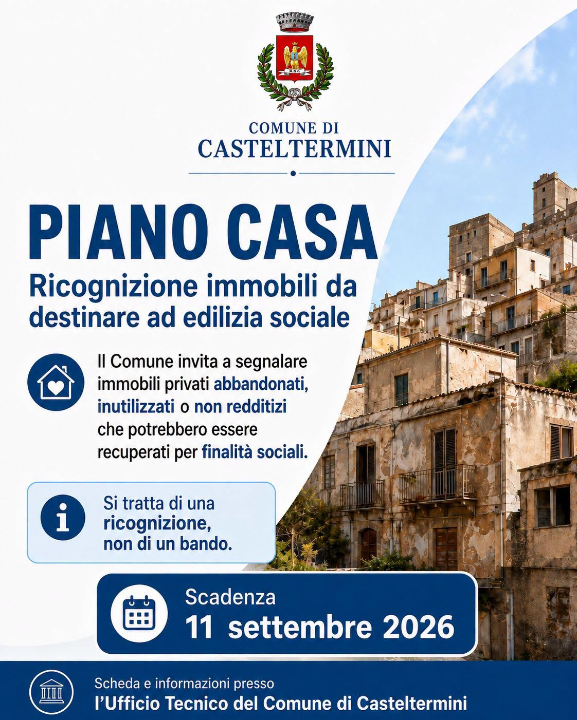 Al momento stai visualizzando Agrigento – Casteltermini, Piano casa: parte la ricognizione degli immobili