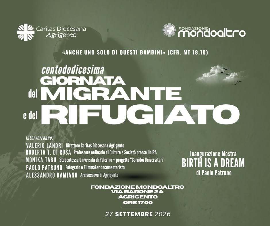 Al momento stai visualizzando Ad Agrigento la 112esima Giornata del Migrante e del Rifugiato