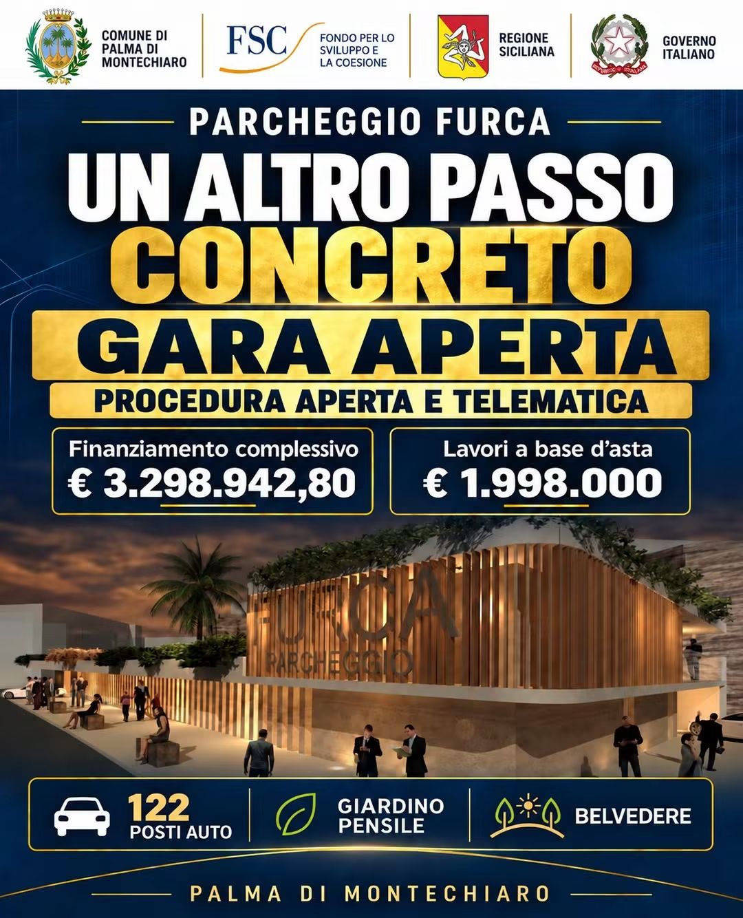 Al momento stai visualizzando Agrigento – Palma, parcheggio Furca, un altro passo concreto. La gara è aperta