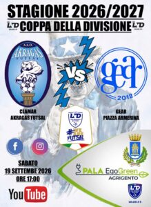 Scopri di più sull'articolo Agrigento – Calcio a 5, debutto dell’ Akragas Futsal in Coppa della Divisione
