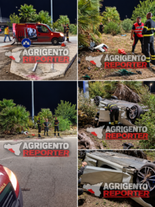 Scopri di più sull'articolo Agrigento – Canicattì, auto si schianta contro la rotonda e si ribalta: conducente in ospedale