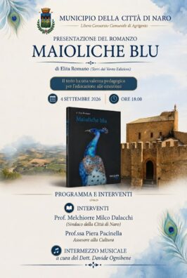 Al momento stai visualizzando Agrigento – Naro, il 4 settembre la presentazione del romanzo “Maioliche blu” di Elita Romano