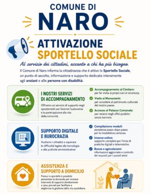 Al momento stai visualizzando Agrigento – Naro, attivo lo Sportello Sociale: supporto dedicato ad anziani e persone con disabilità