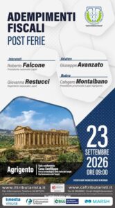Scopri di più sull'articolo Adempimenti fiscali post ferie: convegno Lapet ad Agrigento il 23 settembre