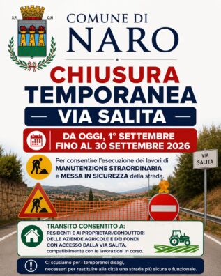 Al momento stai visualizzando Agrigento – Naro, chiusa Via Salita per i lavori di manutenzione straordinaria: lavori fino al 30 settembre
