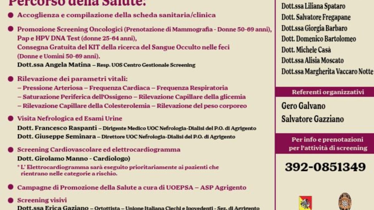 Al momento stai visualizzando Fastucafest 2026, l’ASP di Agrigento a Raffadali con la “Piazza della Salute”