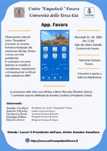 Al momento stai visualizzando Agrigento – “App Favara”, la città smart e a portata di smartphone:  guida ai servizi digitali a cura dell’Unitre Empedocle