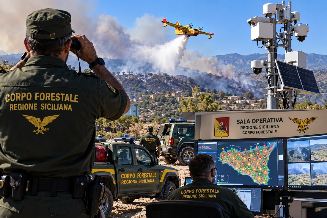 Al momento stai visualizzando Agrigento – Antincendio in Sicilia, maxi piano di potenziamento: 8 mila sensori, nuovi mezzi e quasi 200 agenti