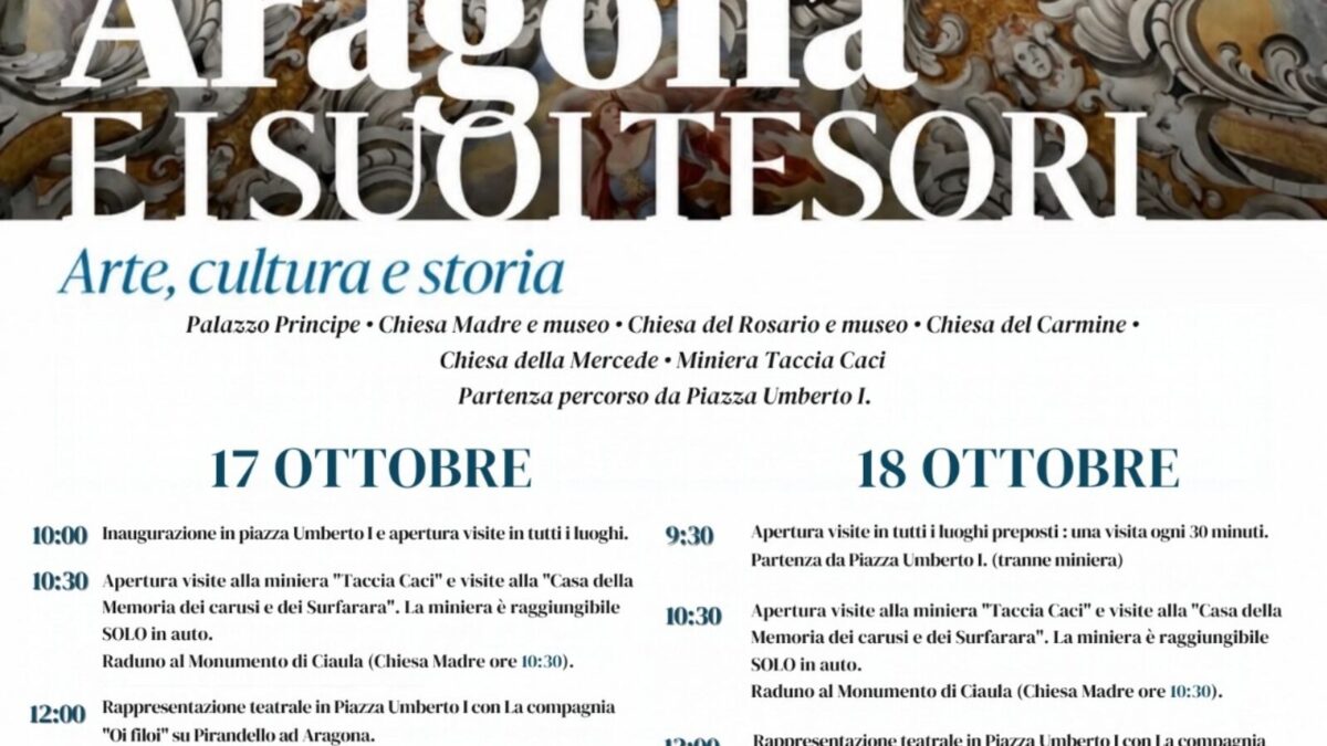 Al momento stai visualizzando Agrigento – Ad Aragona “L’Isola dei Tesori” di Laura Anello