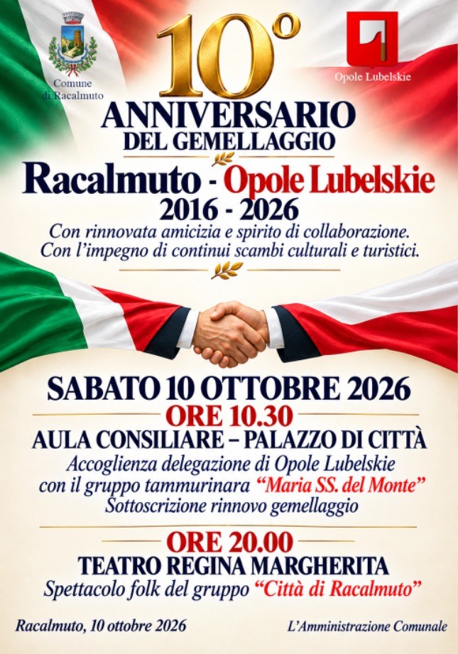 Al momento stai visualizzando Agrigento – Racalmuto e Opole Lubelskie, sabato le celebrazioni per il decimo anniversario del gemellaggio