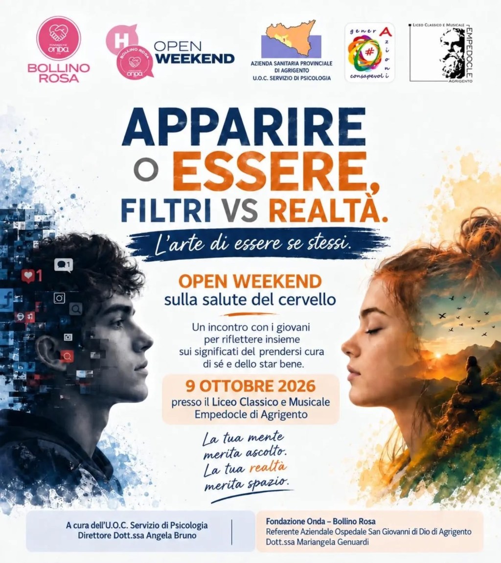 Al momento stai visualizzando Agrigento – “Apparire o Essere? Filtri vs Realtà”: incontro al liceo Empedocle su salute mentale e benessere digitale