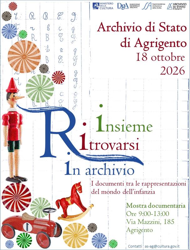 Al momento stai visualizzando L’Archivio di Stato di Agrigento inaugurerà domenica la mostra documentaria “Insieme. Ritrovarsi in archivio”