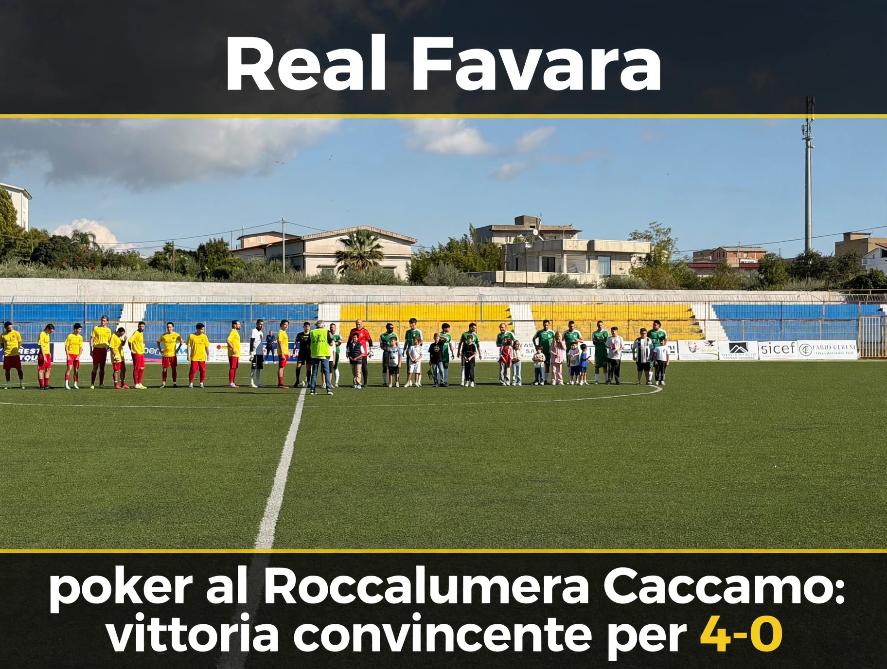 Al momento stai visualizzando Agrigento – Real Favara, poker al Roccalumera Caccamo: vittoria convincente per 4-0