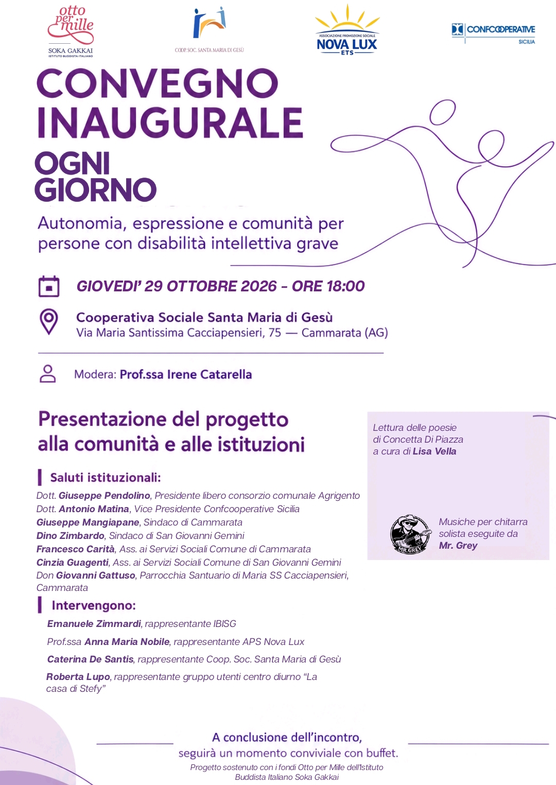 Al momento stai visualizzando Agrigento – NASCE “OGNI GIORNO”: GIOVEDÌ 29 OTTOBRE IL CONVEGNO DI APERTURA DEL PROGETTO PER LA DISABILITÀ INTELLETTIVA GRAVE