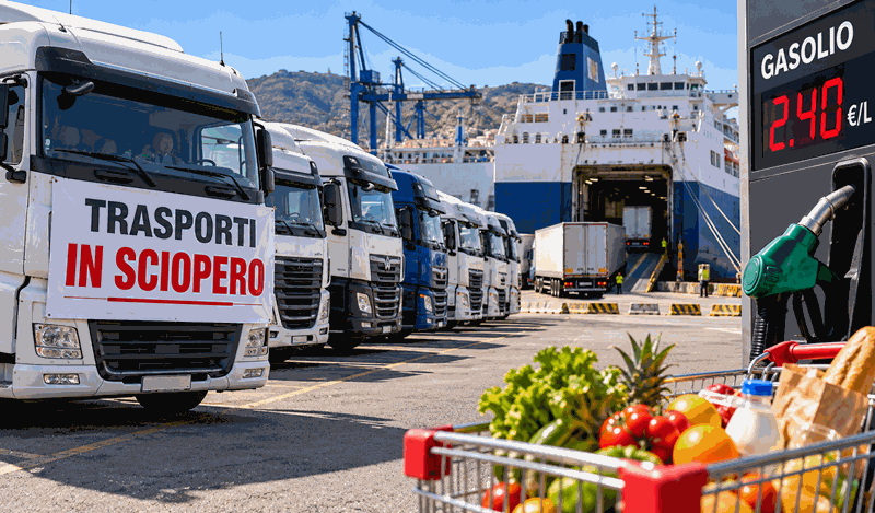 Al momento stai visualizzando Agrigento – Caro carburanti, in Sicilia si allenta il blocco dei tir: da oggi ripartono i trasporti di ortofrutta