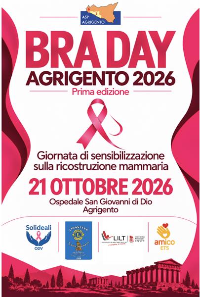 Al momento stai visualizzando BRA Day Agrigento 2026, ricostruzione mammaria e visite senologiche gratuite al San Giovanni di Dio