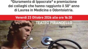 Scopri di più sull'articolo Agrigento – Al teatro Pirandello il passaggio di testimone della Medicina agrigentina
